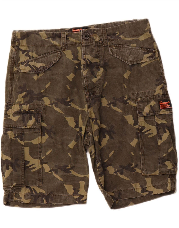 Superdry Herre Cargo Shorts W30 Medium Khaki Camouflage Bomuld