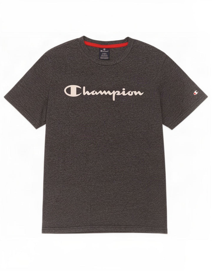 Champion Herre Grafisk T-Shirt Top Stor Grå Flecked