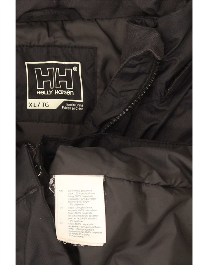 Helly Hansen Dame Hooded Parka Jacket UK 18 XL Sort Polyamid