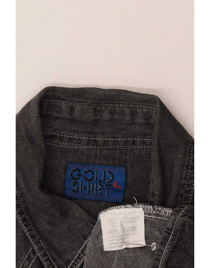 Vintage herreskjorte stor grå bomuld