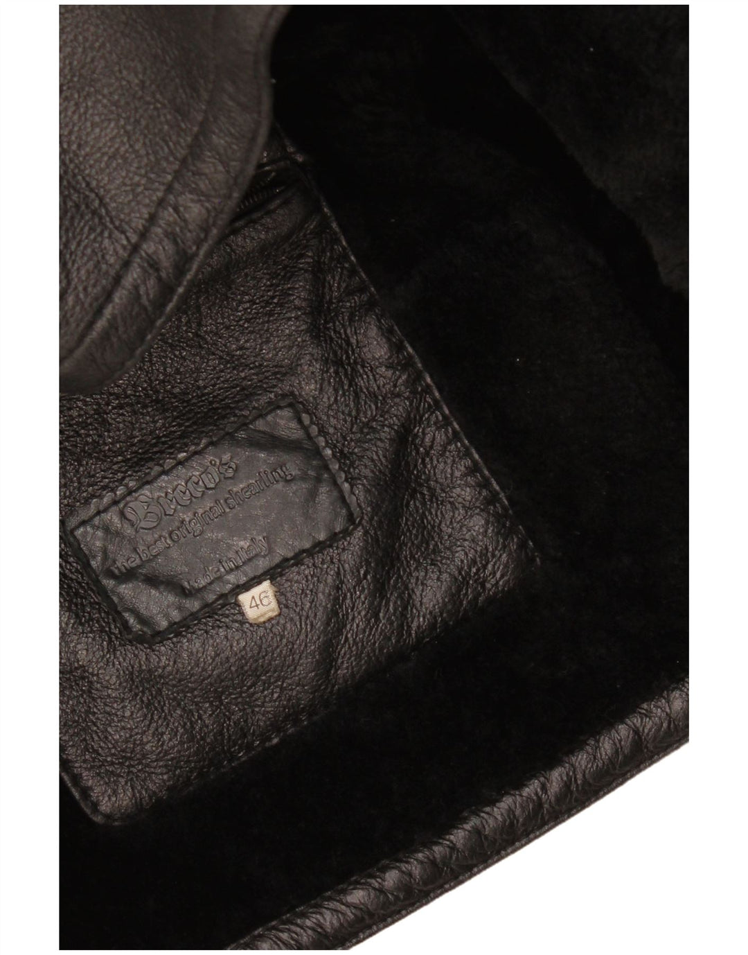 Vintage Herre Shearling Jacket IT 46 Small Black Shearling