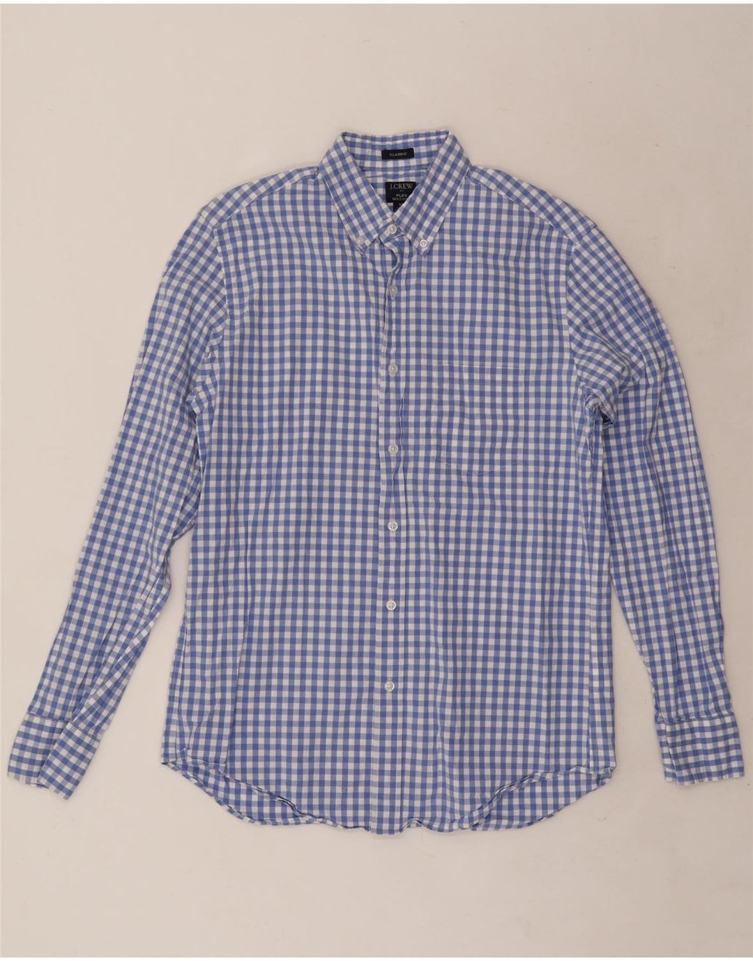 J. Crew Herre Classic Fit skjorte Medium Blue Gingham Cotton