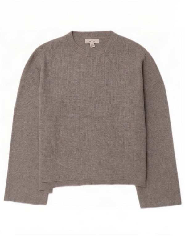 Topshop Dame Oversized Top 3/4 ærme UK 10 Small Grå