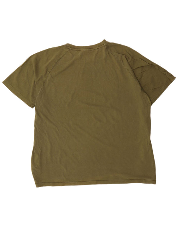 Adidas Herre T-Shirt Top 2XL Khaki Bomuld