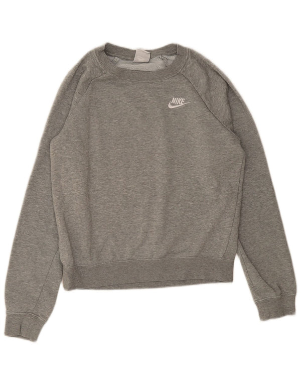 Nike Dame Sweatshirt Jumper UK 6 XS Grå Bomuld