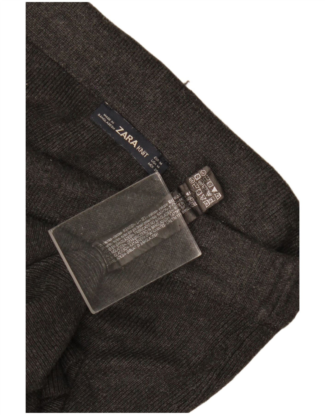Zara damestrikket lige nederdel Medium W28 Grå viskose