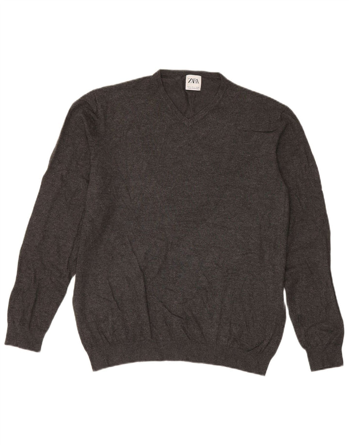 Zara Herre V-hals sweater Stor Grå