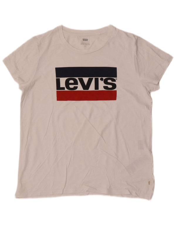 Levi's Grafisk T-shirt top til kvinder DK 14 Stor hvid bomuld