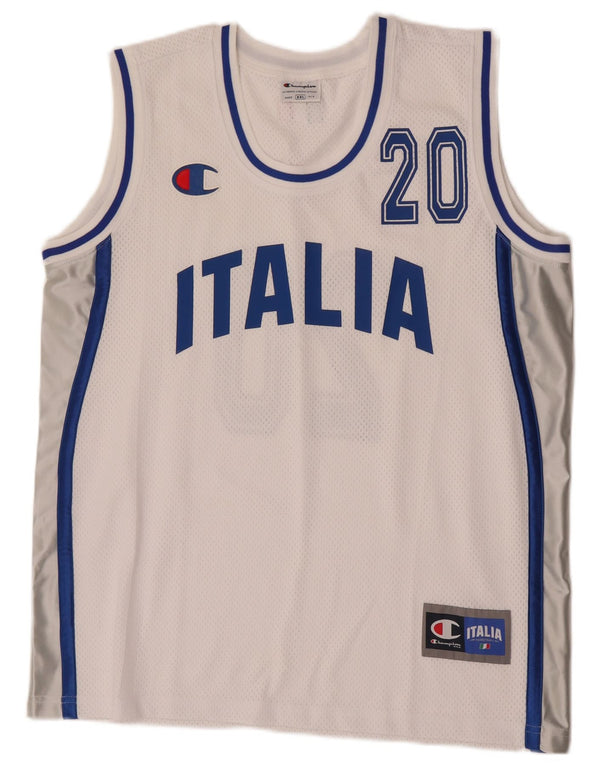 Champion Boys Italia Grafisk Vest Top 15-16 år 2XL Hvid Colourblock