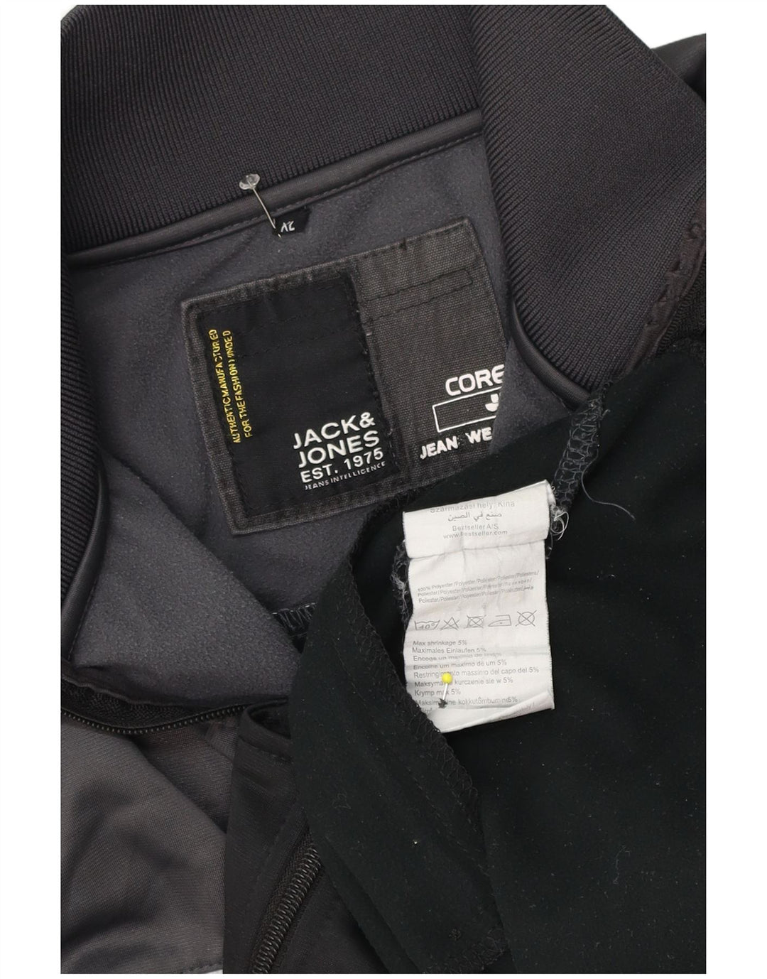 Jack & Jones Herre grafisk træningsdragt Topjakke XL Sort Colourblock