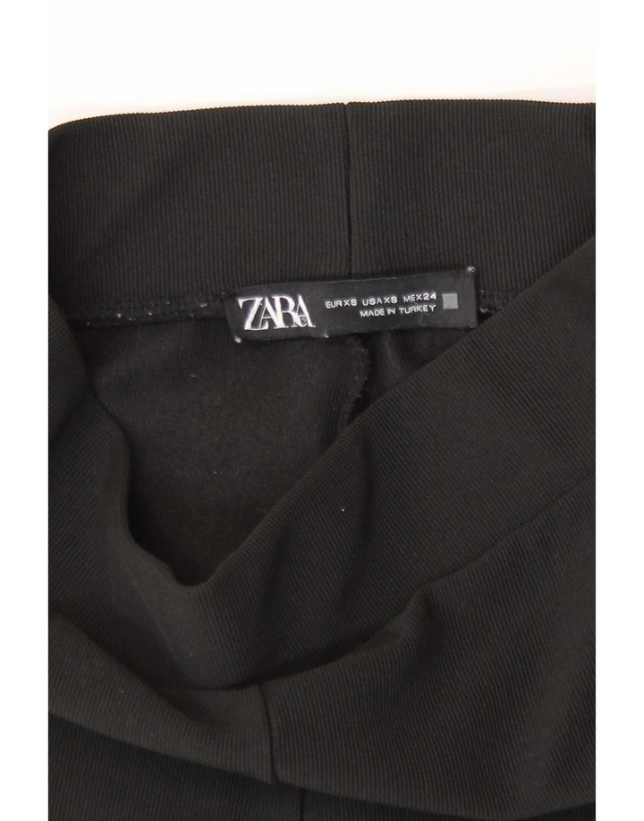 Zara Dame Flare Leggings UK 4 XS Sort