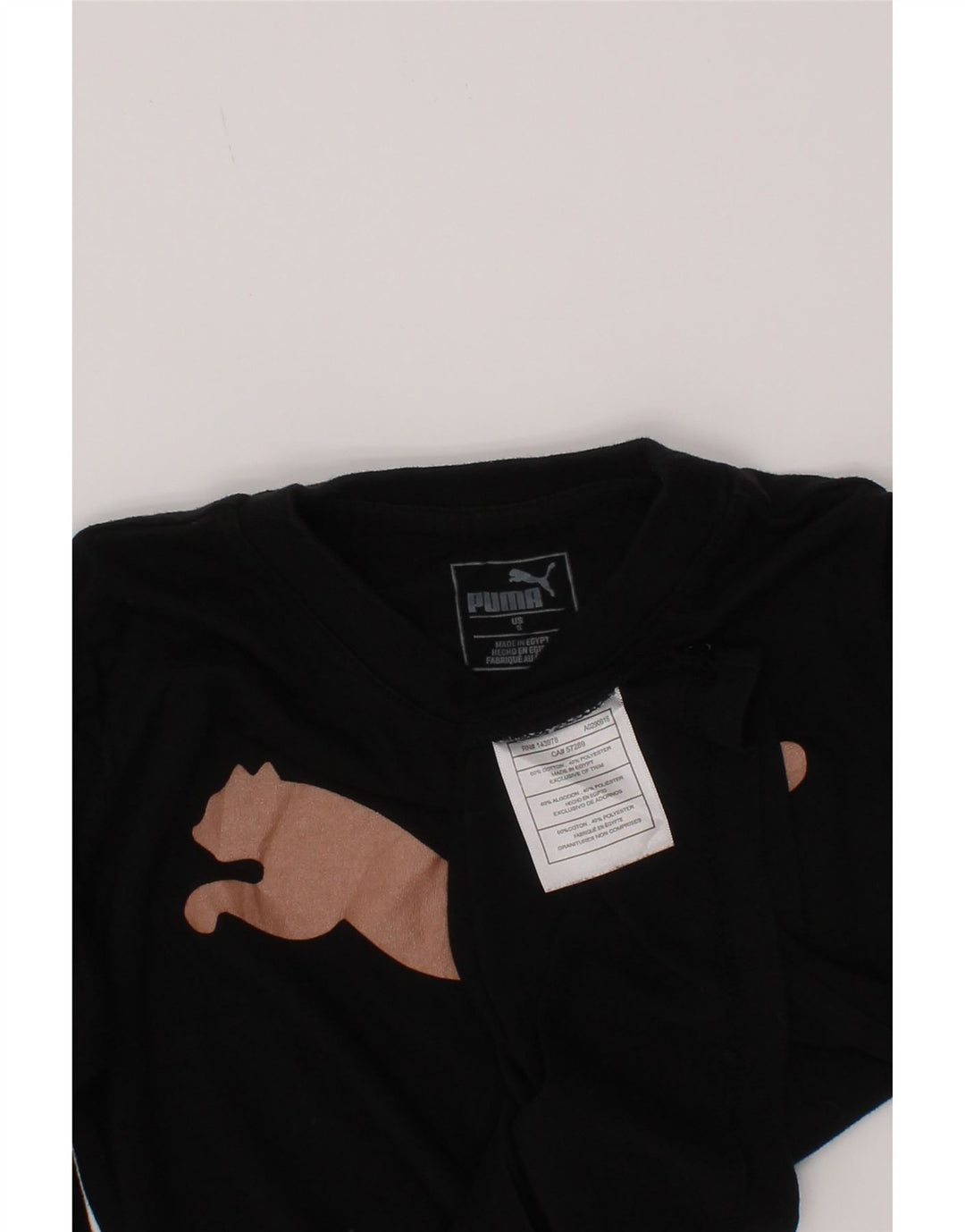 Puma piger grafisk top langærmet 4-5 år sort bomuld