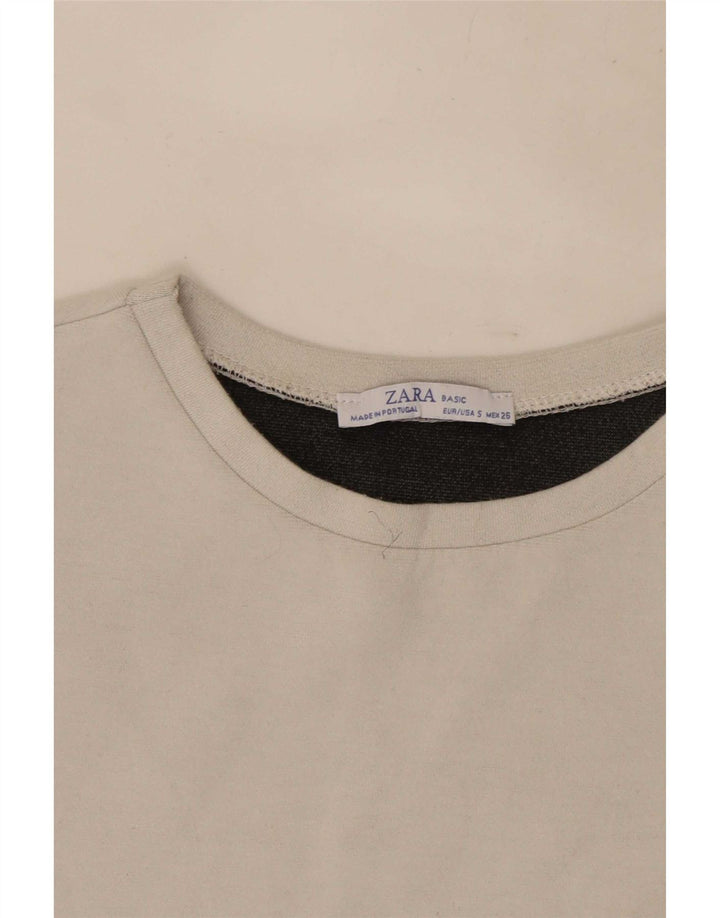 Zara Dame Oversized Top Langærmet UK 10 Lille Grå
