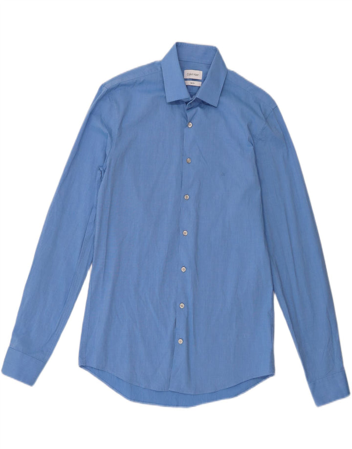 Calvin Klein Herre Slim Fit Skjorte Størrelse 38 15 Medium Blue Cotton