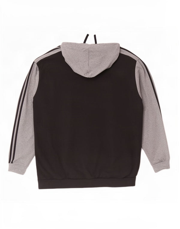 Adidas Hættetrøje med lynlås til mænd 4XL Sort Colourblock Bomuld