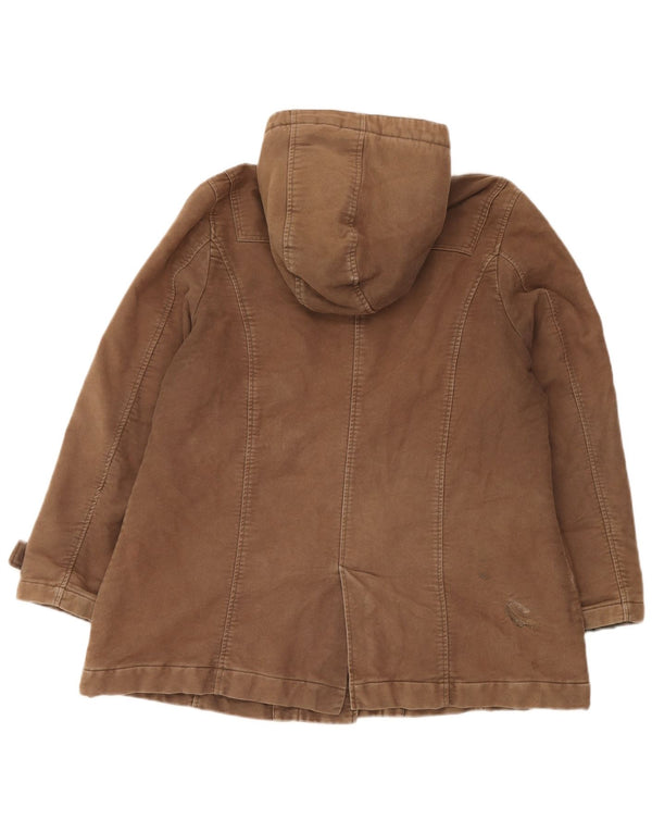 Fat Face Dame Oversized Hætte Duffle Jacket UK 16 Stor brun bomuld