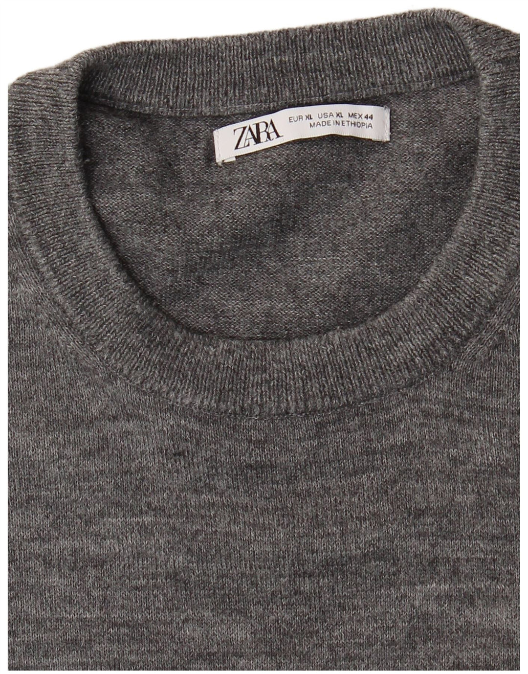 Zara Herre sweater med rund hals XL Grå