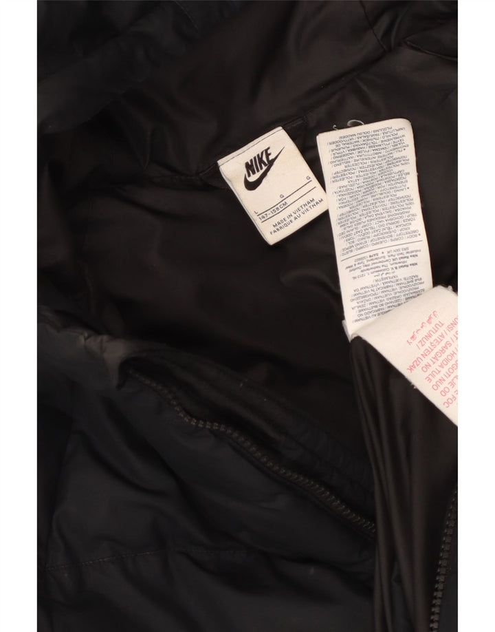 Nike drenge hættepolstret jakke 12-13 år stor sort polyester