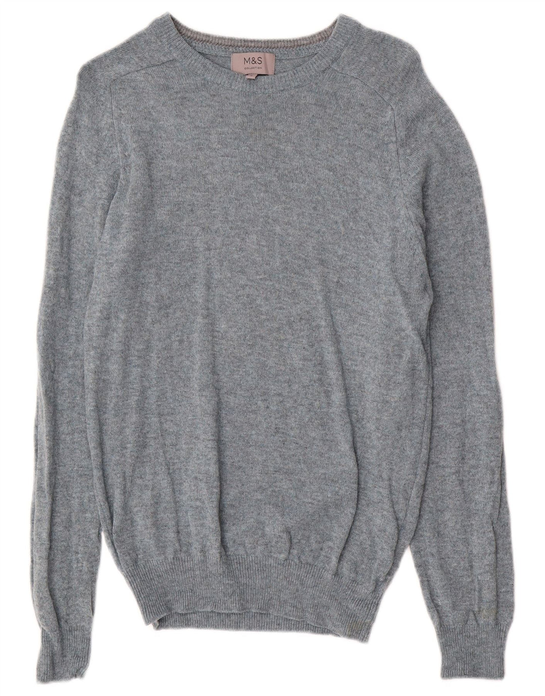 Marks & Spencer Herre Boat Neck Jumper Sweater Small Blue Flecked Lammeuld