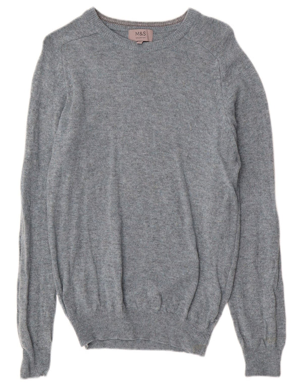 Marks & Spencer Herre Boat Neck Jumper Sweater Small Blue Flecked Lammeuld