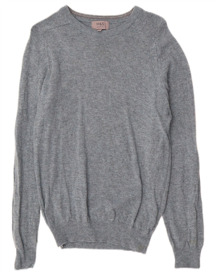 Marks & Spencer Herre Boat Neck Jumper Sweater Small Blue Flecked Lammeuld