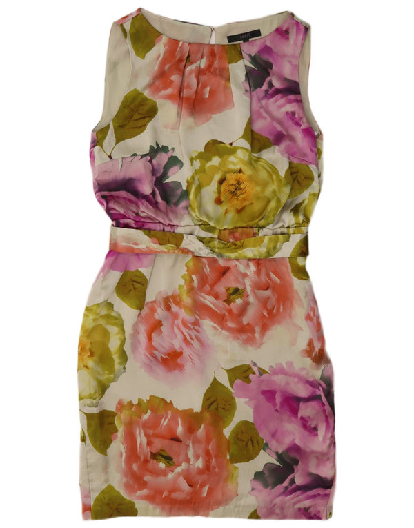 Coast Womens Ærmeløs Skede Kjole UK 12 Medium Multicolored Floral Silke