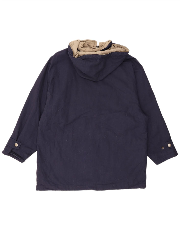 LONDON FOG Vindjakke med hætte til kvinder UK 16 Large Navy Blue
