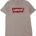 LEVI'S Womens Graphic T-Shirt Top UK 14 Medium Grey Cotton Vintage Levi's and Second-Hand Levi's from Messina Hembry 