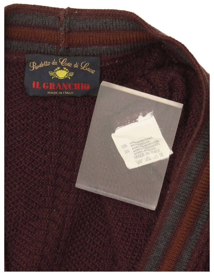 Il Granchio Herre cardigan sweater Medium Bourgogne uld