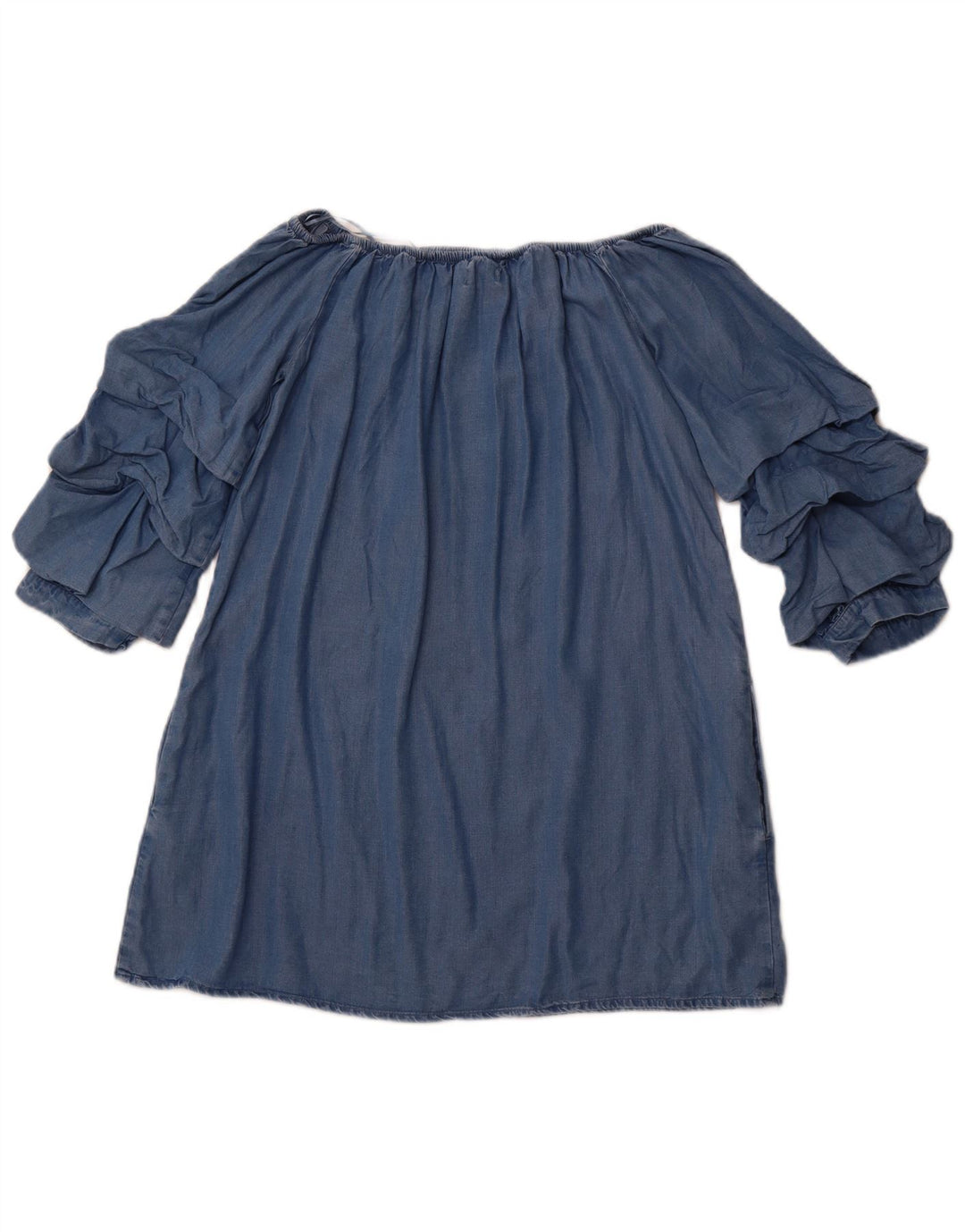 ZARA Dame 3/4 ærme off Shoulder Top UK 12 Medium Blue