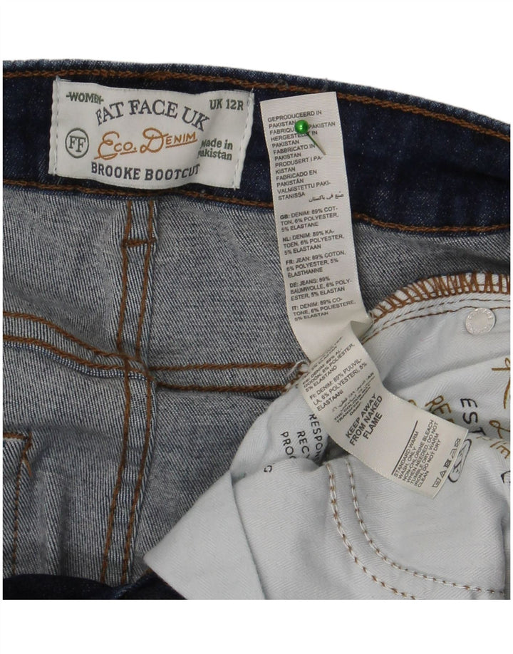 Fat Face Dame Bootcut Jeans UK 12 Medium W29 L28 Navy Blue Bomuld