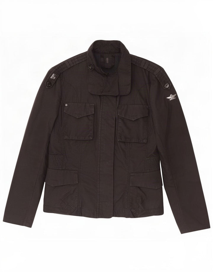 Dekker Womens Utility Jacket EU 46 Large Black Cotton