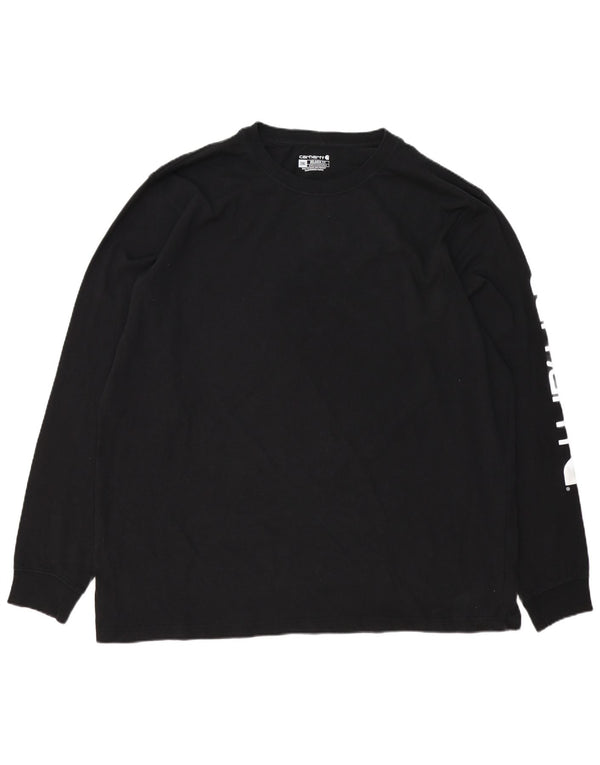 Carhartt Herre Relaxed Fit Grafisk Top Langærmet 2XL Sort Bomuld