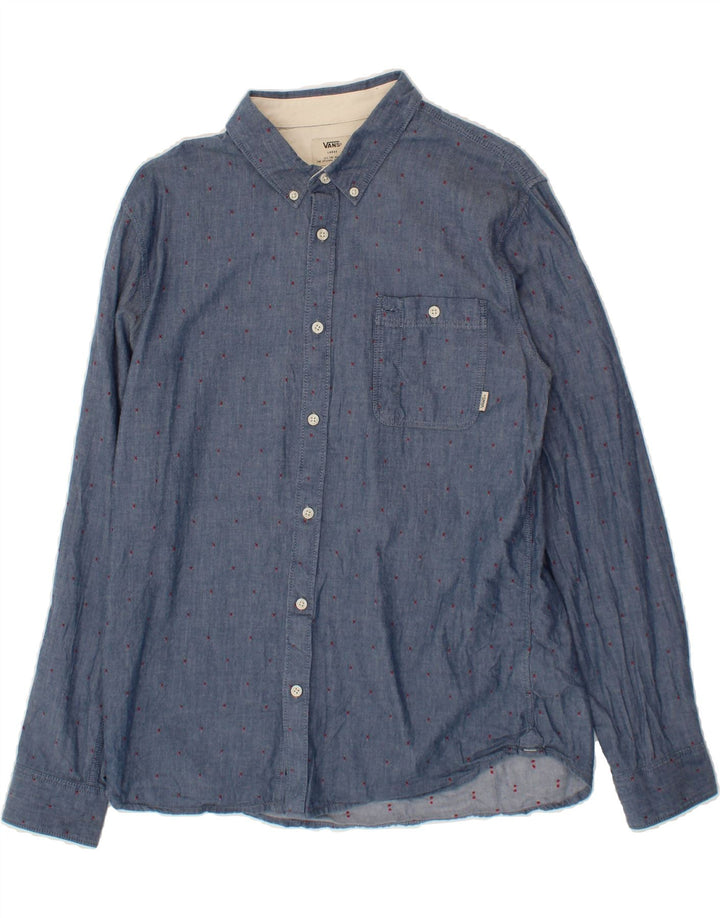 VANS Mens Shirt Large Blue Spotted Cotton Vintage Vans and Second-Hand Vans from Messina Hembry 