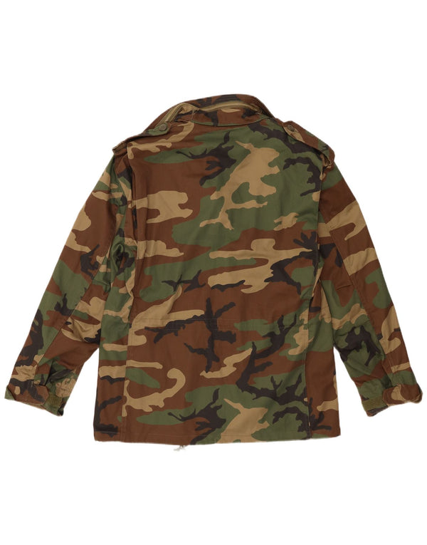 Vintage Herre Military Jacket UK 38 Medium Khaki Camouflage Polyester
