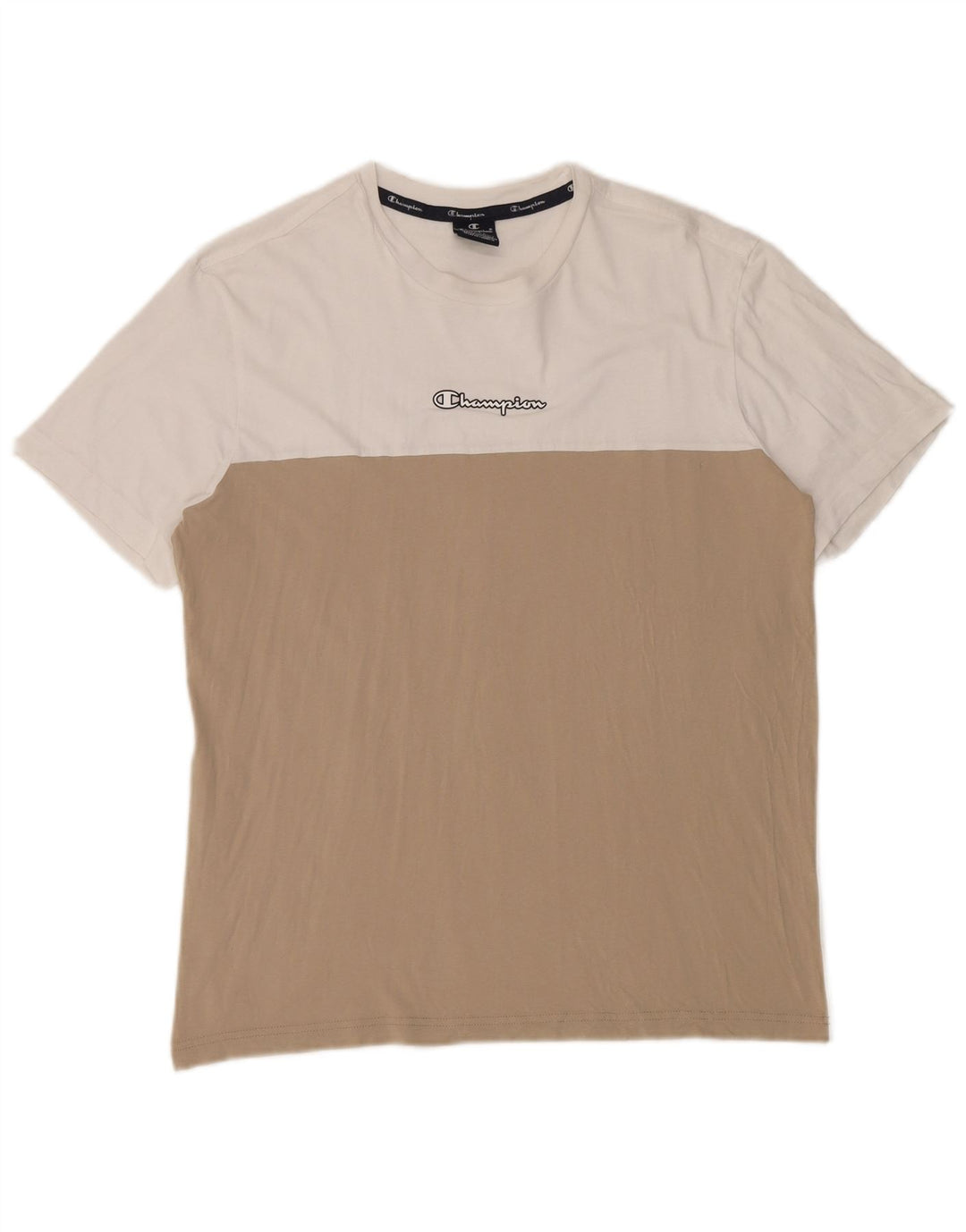 Champion Herre T-Shirt Top Stor Hvid Colourblock