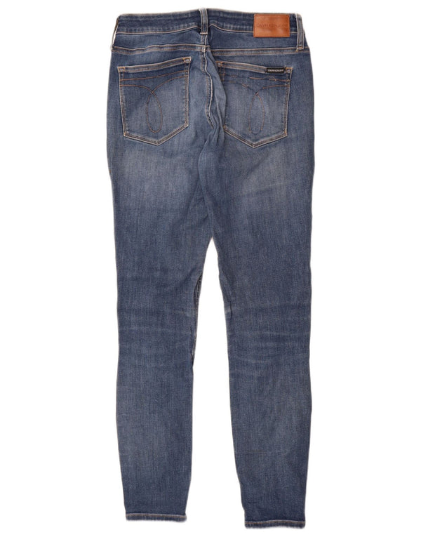 Calvin Klein Dame Distressed Skinny Jeans W29 L30 Blå Bomuld