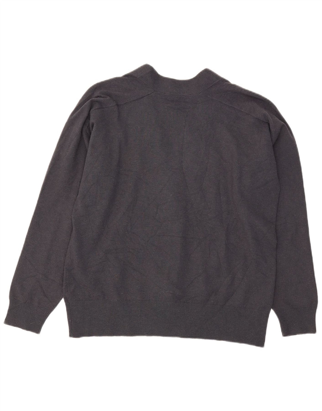 Zara Dame Oversized Cardigan Sweater UK 10 Small Navy Blue Acryl