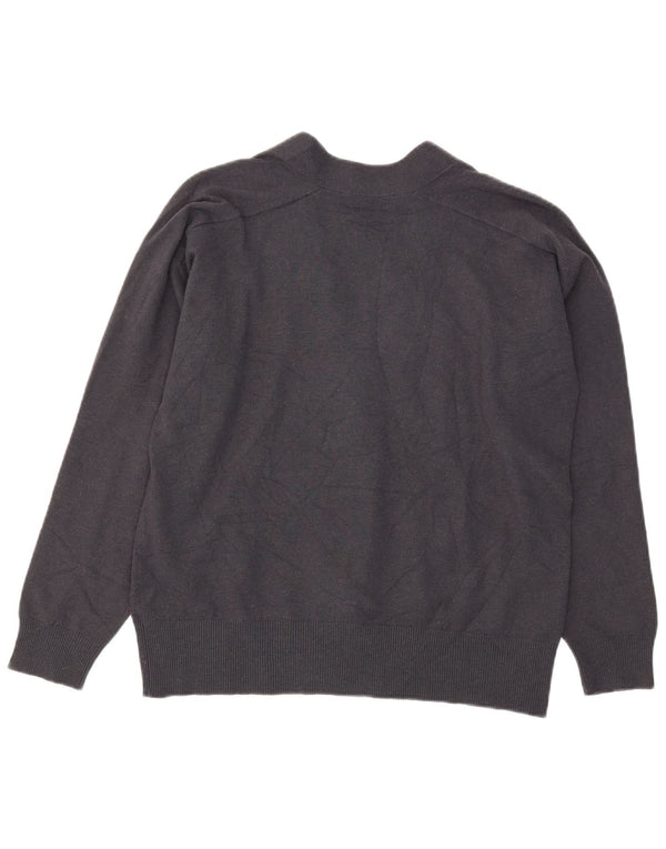 Zara Dame Oversized Cardigan Sweater UK 10 Small Navy Blue Acryl