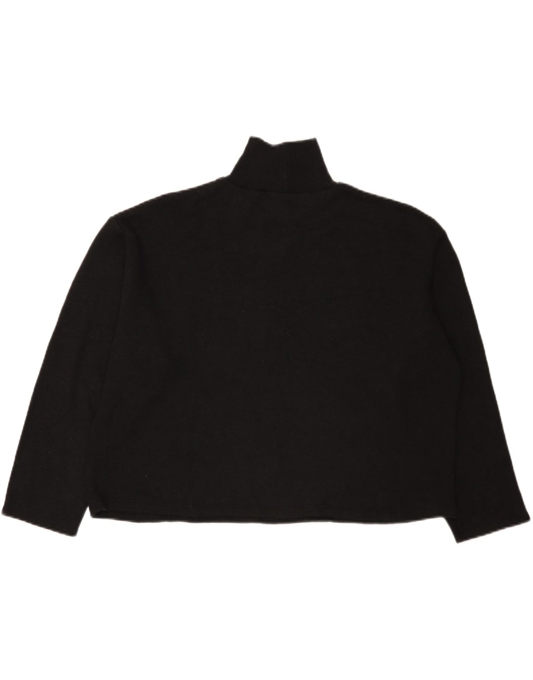 Zara Womens Crop Oversized Turtle Neck Jumper Sweater UK 14 Large Black