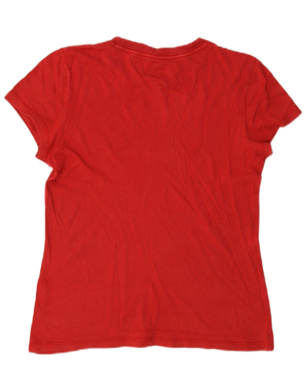 Tommy Hilfiger Dame Grafisk T-Shirt Top UK 10 Lille Rød