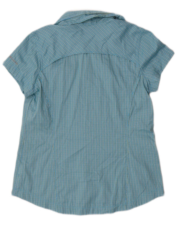 Columbia Womens Omni-Shade kortærmet skjorte UK 12 Medium Blue Check