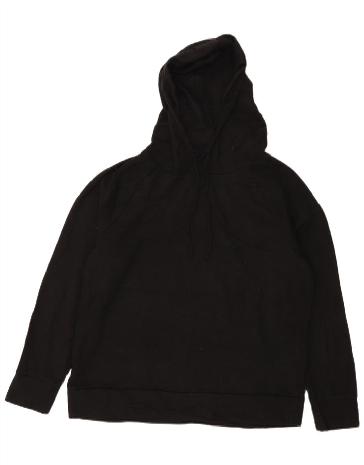 Eddie Bauer Dame Loose Fit Hoodie Jumper UK 14 Medium Sort Polyester