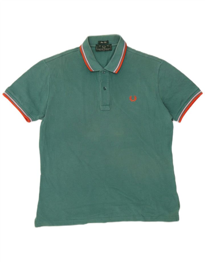 Fred Perry Herre Slim Fit Polo Shirt Medium Grøn Stribet Bomuld