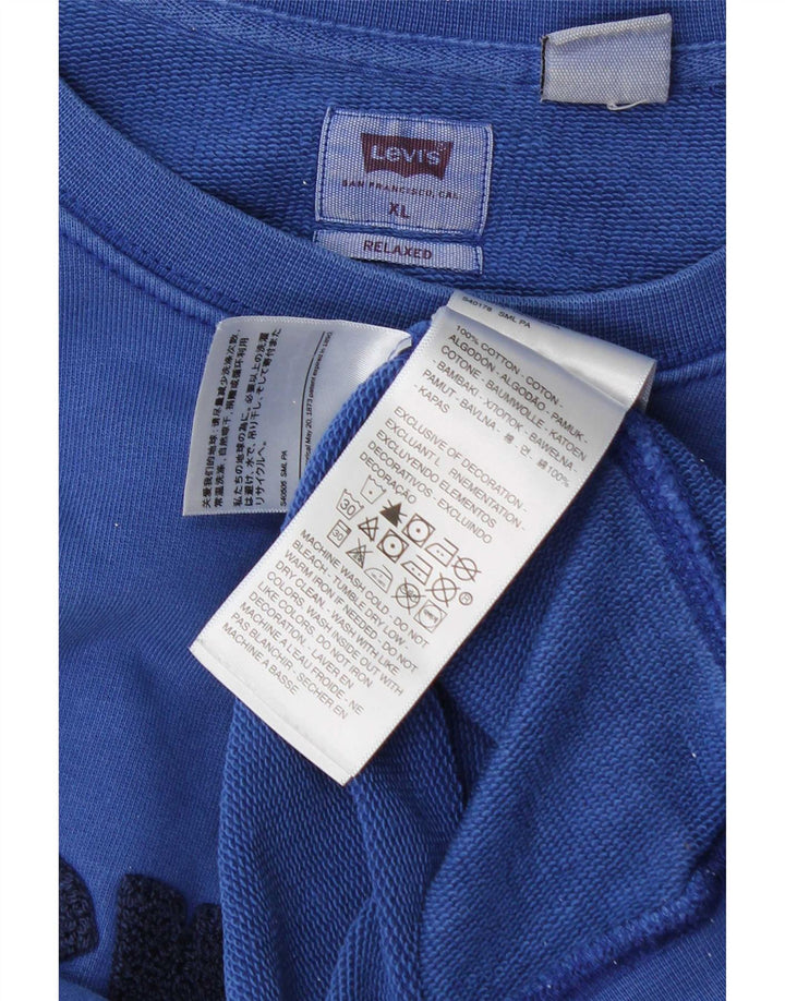 Levi's Herre Relaxed Graphic Sweatshirt Jumper XL Blå Bomuld