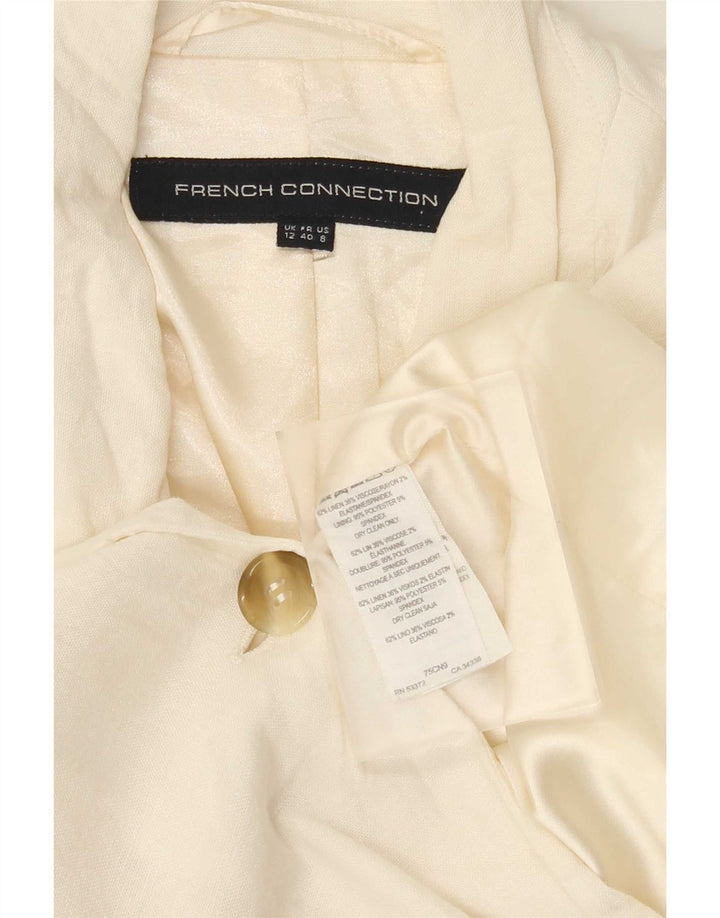 French Connection Dame 1 Knap Blazer Jacket UK 12 Medium White Linen