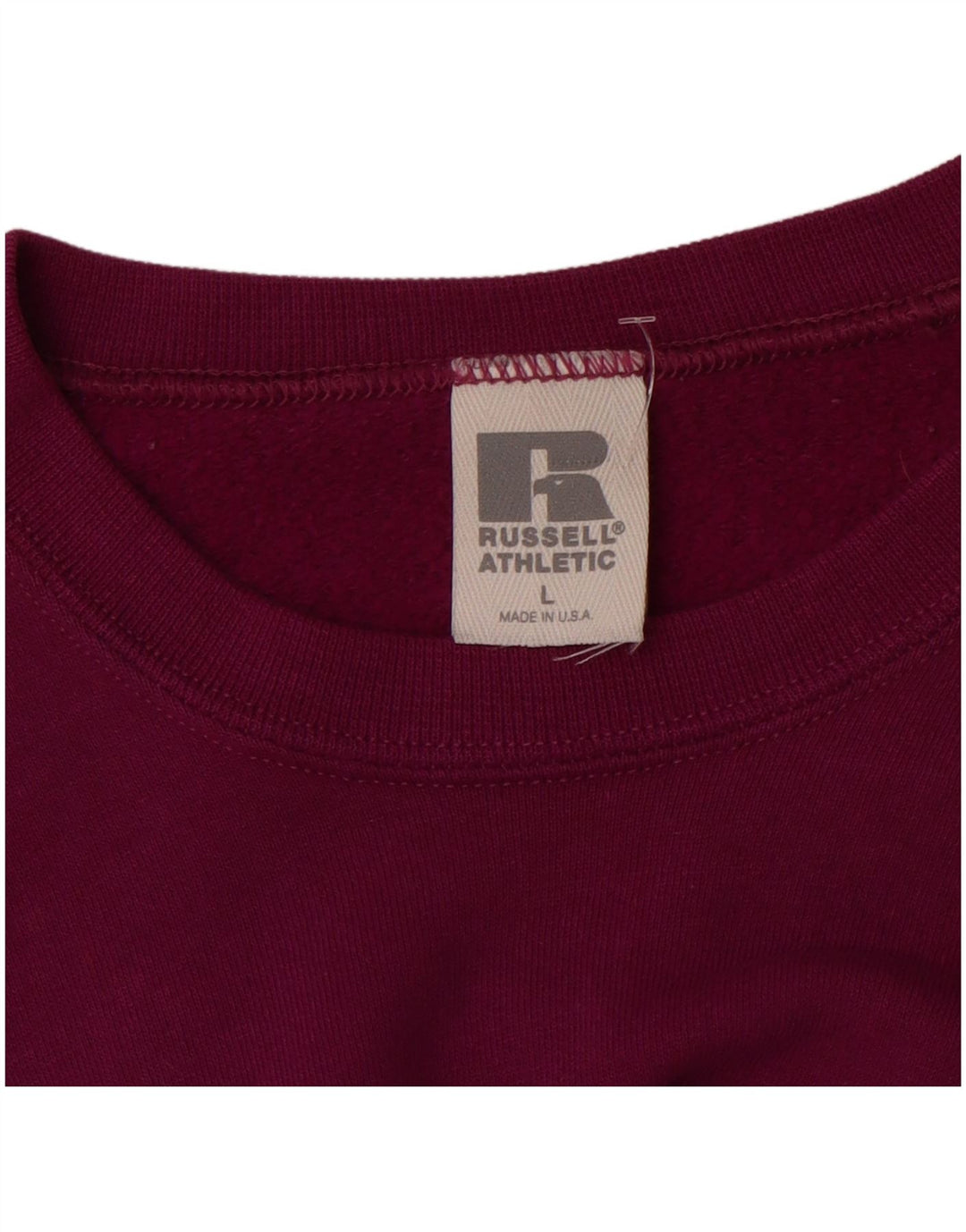 RUSSELL ATHLETIC Mens Sweatshirt Jumper Large Burgundy Cotton