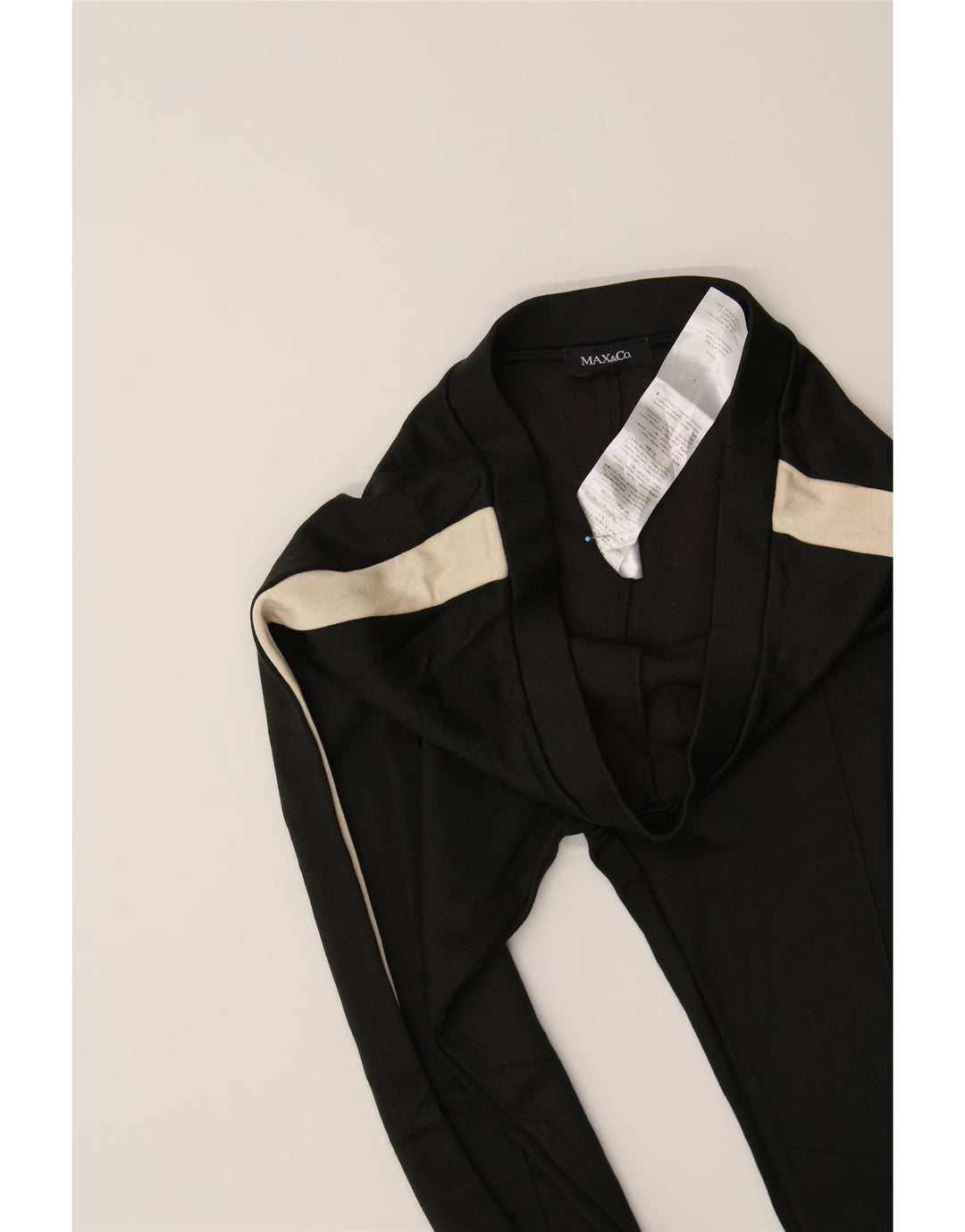 MAX&CO. Womens Slim Casual Trousers Large W32 L27 Black Colourblock Vintage Max&Co. and Second-Hand Max&Co. from Messina Hembry 