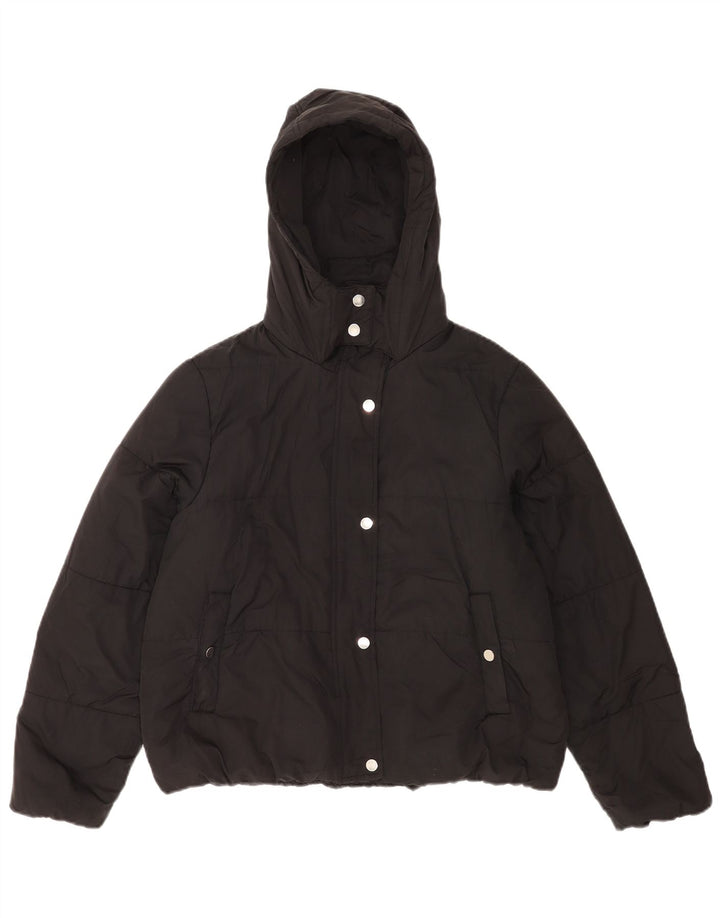 Marks & Spencer Dame Hætte Oversized Polstret Jakke UK 14 Large Sort
