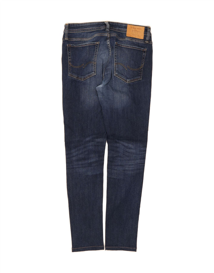 JACK & JONES Mens Liam Skinny Jeans W32 L30 Navy Blue Vintage Jack & Jones and Second-Hand Jack & Jones from Messina Hembry 